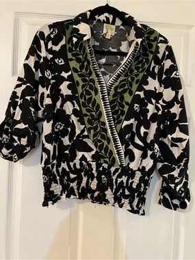 Figs and Flower Floral Print Blouse